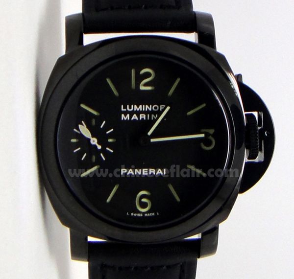 PANERAI Luminor Marina All Black Leather strap Automatic Watch